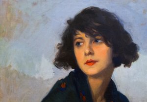 Donna con scialle verde da Eugene Cyprian Boulet
